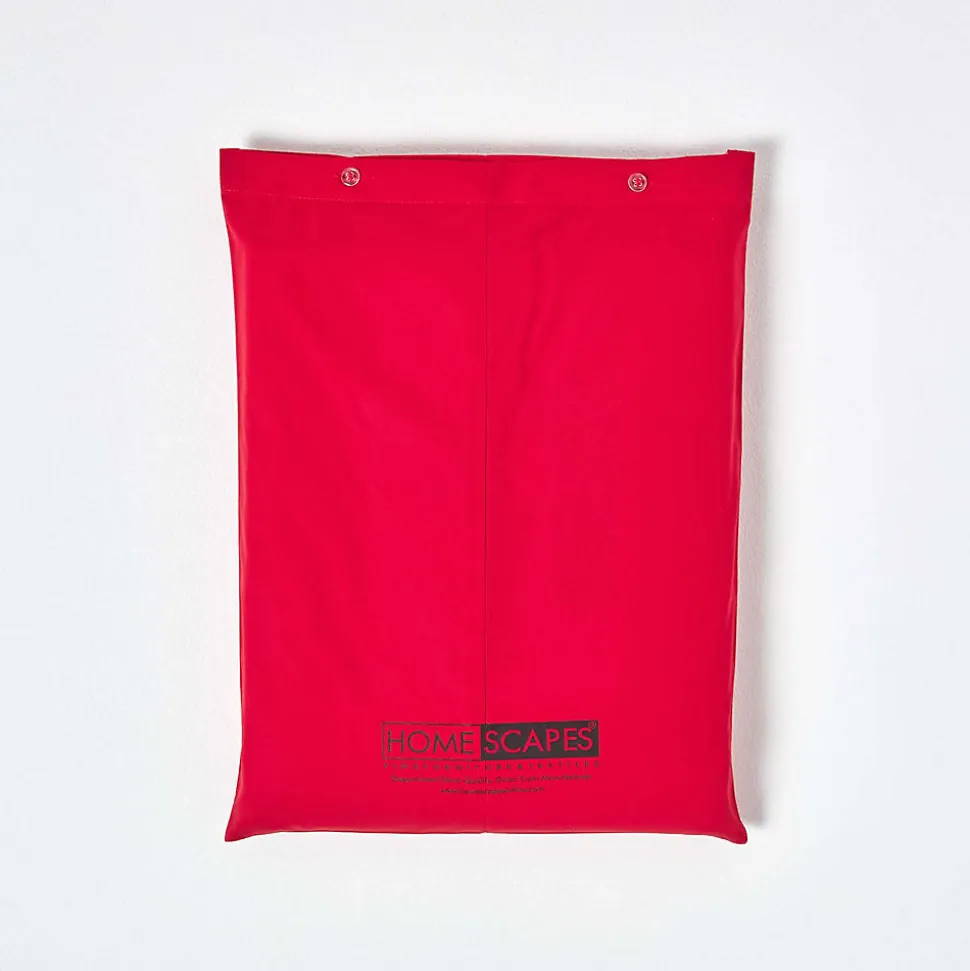 Drap plat uni 100 % coton égyptien 200 fils rouge, 178x255 cm - HOMESCAPES