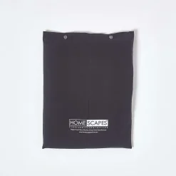 Drap plat uni 100 % coton égyptien 200 fils noir, 270x300 cm - HOMESCAPES