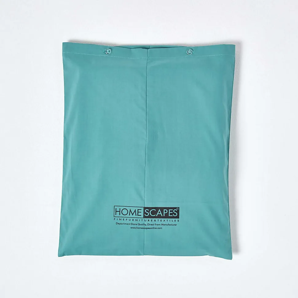 Drap plat uni 100 % coton égyptien 200 fils bleu canard, 178x255 cm - HOMESCAPES