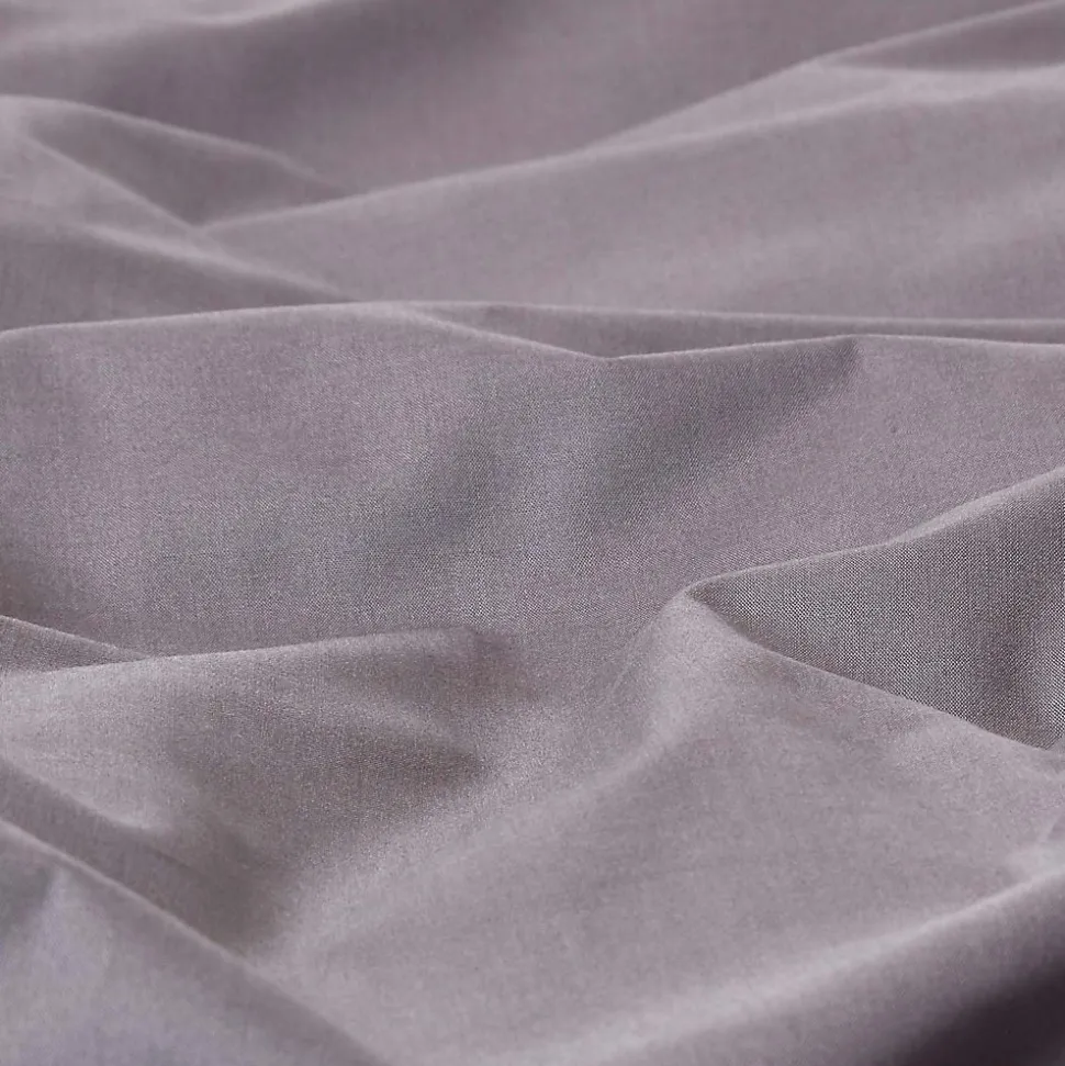 Drap plat uni 100 % coton égyptien 200 fils gris foncé, 180x290 cm - HOMESCAPES