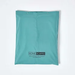 Drap plat uni 100 % coton égyptien 200 fils bleu canard, 180x290 cm - HOMESCAPES