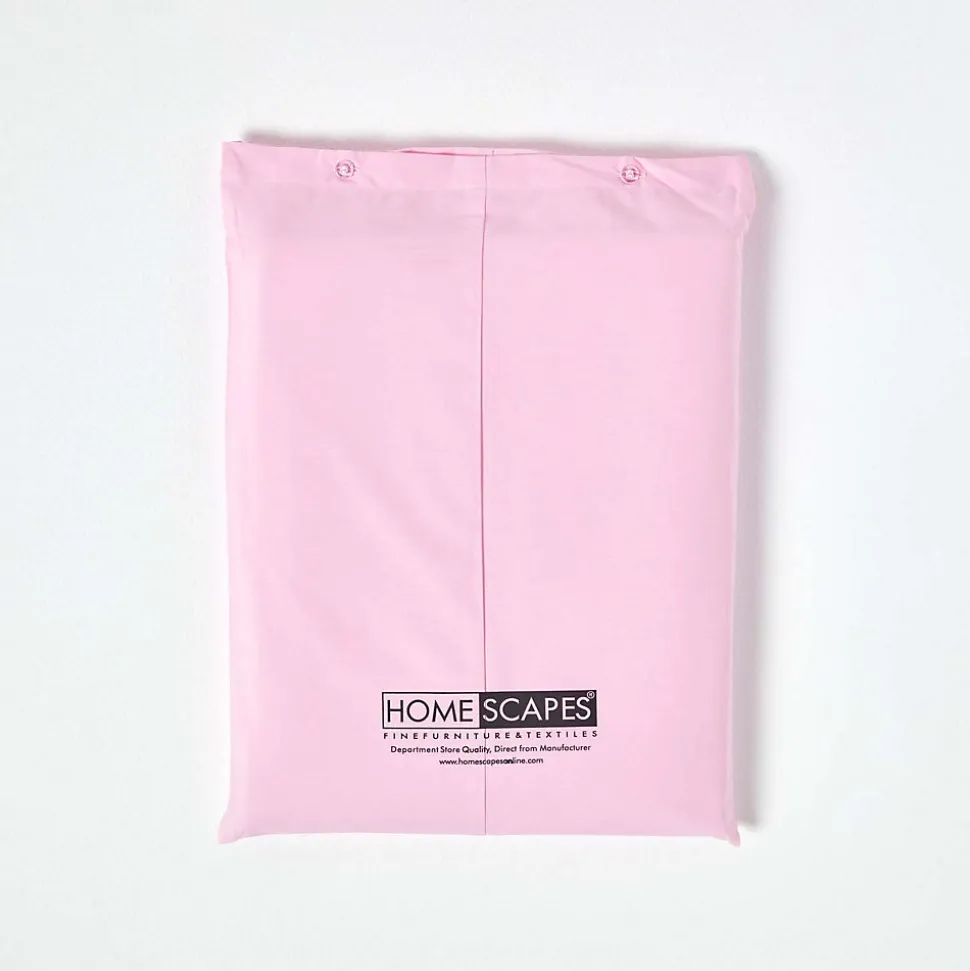 Drap plat uni 100 % coton égyptien 200 fils rose, 230x255 cm - HOMESCAPES