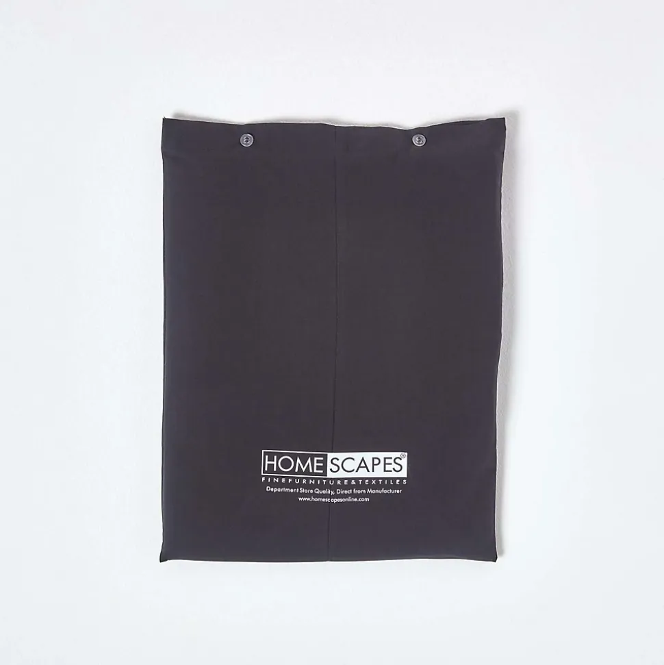 Drap plat uni 100 % coton égyptien 200 fils noir, 230x255 cm - HOMESCAPES