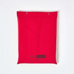 Drap plat uni 100 % coton égyptien 200 fils rouge, 275x275 cm - HOMESCAPES