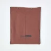 Drap plat uni 100 % coton égyptien 200 fils marron chocolat, 178x255 cm - HOMESCAPES