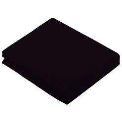 Drap Plat Uni en 100 % Coton (180x290 cm - Noir)