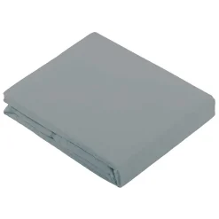 Drap Plat Uni en 100 % Coton (180x290 cm - Gris Galet)