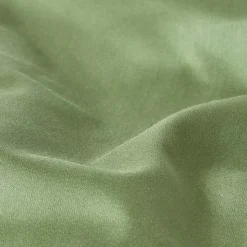 Drap plat uni en coton égyptien bio 400 fils vert mousse, 230x255 cm - HOMESCAPES