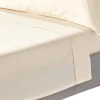 Drap plat uni en coton égyptien bio 400 fils ècru, 178x255 cm - HOMESCAPES