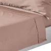 Drap plat uni en coton égyptien bio 400 fils marron, 270x300 cm - HOMESCAPES