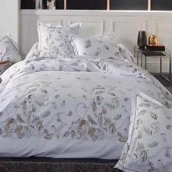 Drap plat 180x290 cm Percale pur coton PLUMES