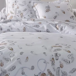 Drap plat 240x310 cm Percale pur coton PLUMES