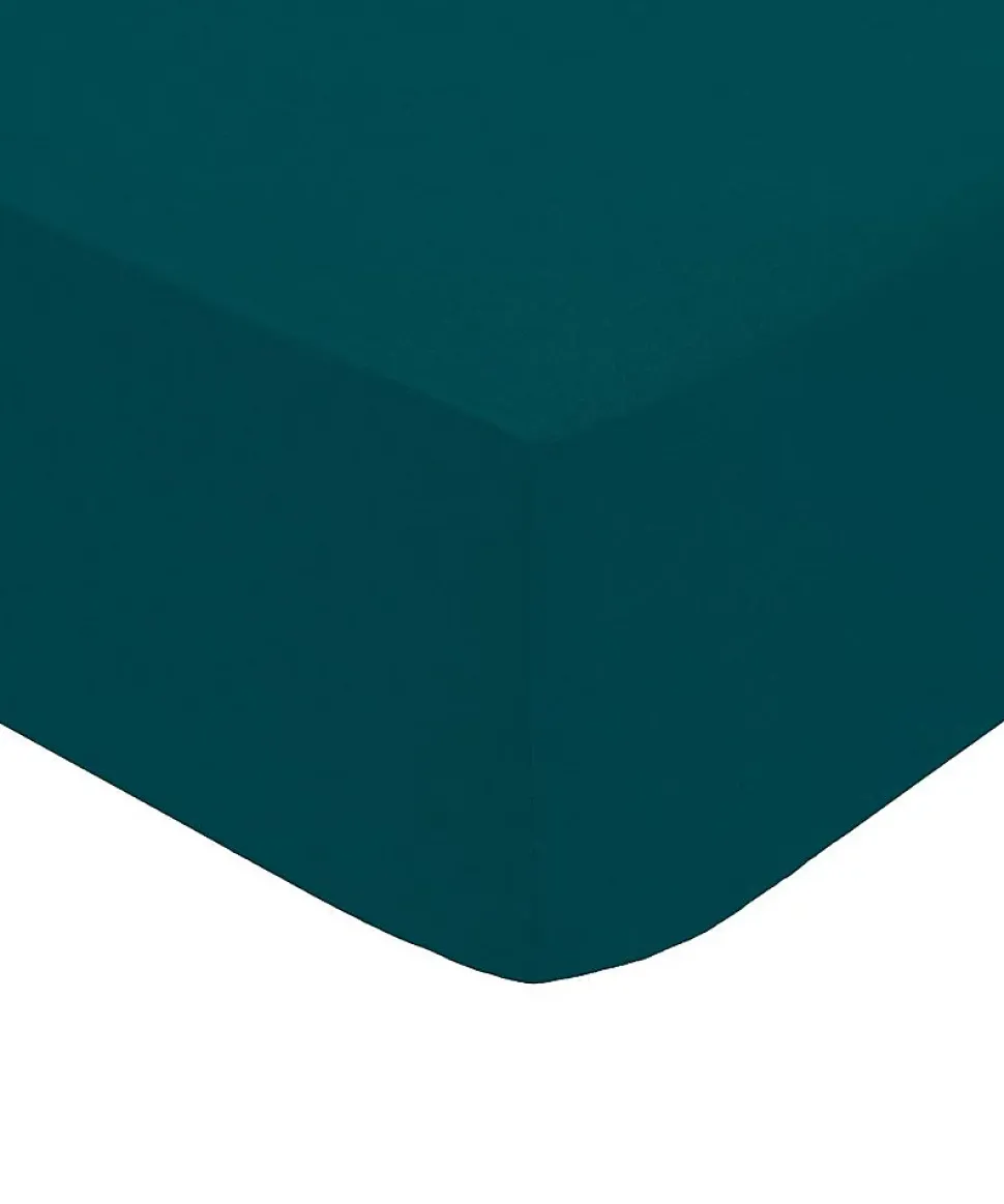 Drap-housse - percale - bleu - 140x190 cm - Atmosphera