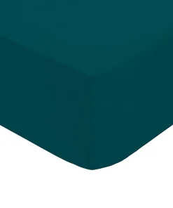 Drap-housse - percale - bleu - 180x200 cm - Atmosphera