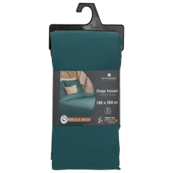 Drap-housse - percale - bleu - 180x200 cm - Atmosphera