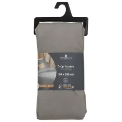 Drap-housse - percale - gris - 160x200 cm - Atmosphera