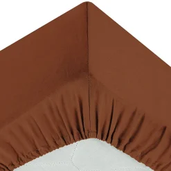 Drap-housse Carina en coton 140x190cm rose terracotta - Atmosphera