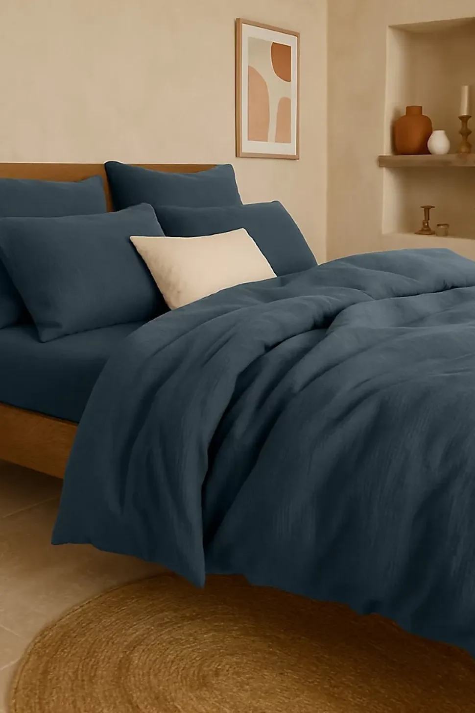 Drap-housse Gaze de coton lavé Douce