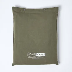 Drap-housse grand bonnet en lin lavé vert - 140 x 190 cm - HOMESCAPES