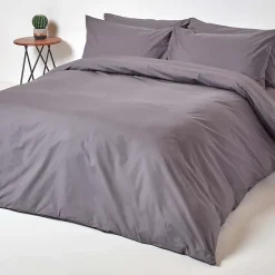 Drap-housse gris foncé 100% coton égyptien 200 fils 140 x 200 cm - HOMESCAPES