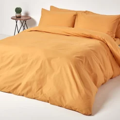 Drap-housse jaune moutarde 100% coton égyptien 200 fils 140 x 200 cm - HOMESCAPES