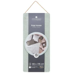 Drap-housse Linah - vert céladon - lin lavé 140x190 cm - Atmosphera