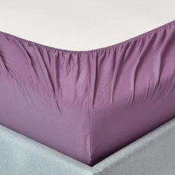 Drap-housse raisin 100% coton égyptien 200 fils 180 x 200 cm - HOMESCAPES