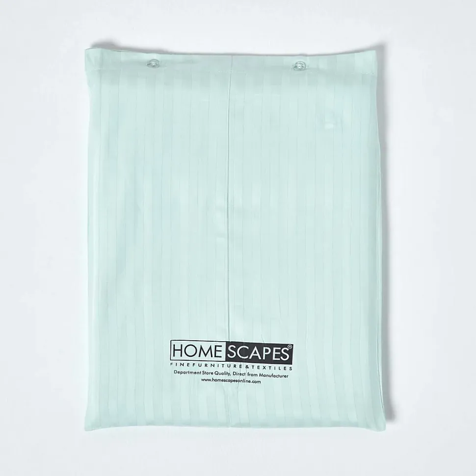 Drap-housse rayé 140 x 190 cm 100% coton égyptien 330 fils coloris bleu - HOMESCAPES