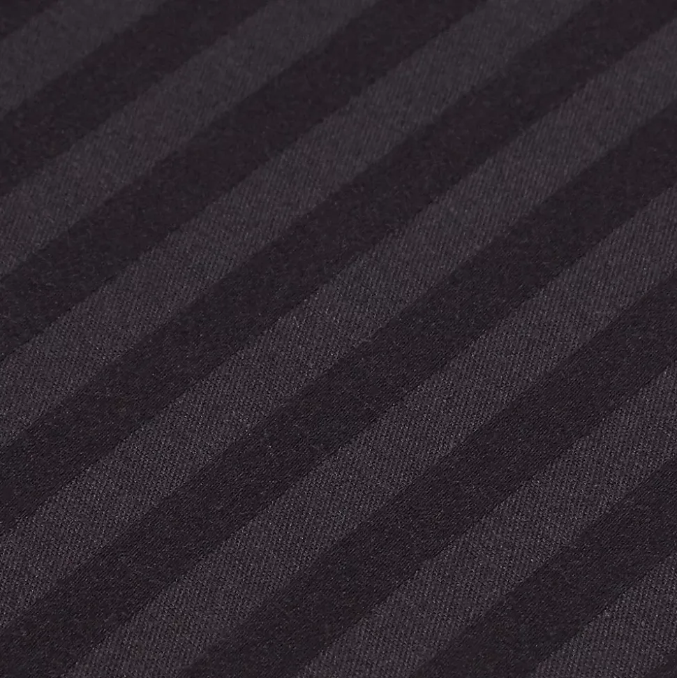 Drap-housse rayé 180 x 200 cm 100% coton égyptien 330 fils coloris noir - HOMESCAPES