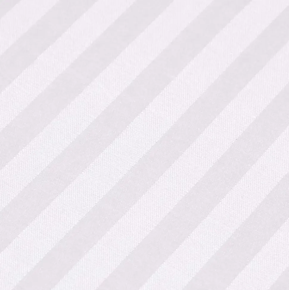 Drap-housse rayé 180 x 200 cm 100% coton égyptien 330 fils coloris blanc - HOMESCAPES