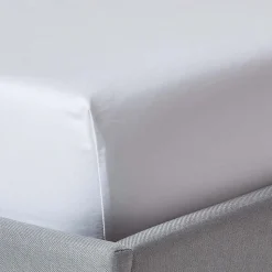 Drap-housse uni 180 x 200 cm 100 % coton égyptien 1000 fils coloris blanc - HOMESCAPES