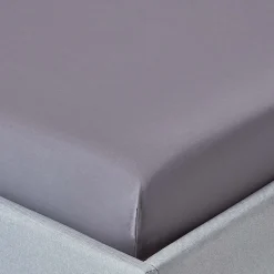 Drap-housse uni gris foncé 100 % coton égyptien 200 fils matelas épais 180 x 200 cm - HOMESCAPES
