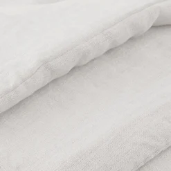 Édredon 150 x 150 cm lin lavé blanc avec 4 nouettes en jute - LUISA