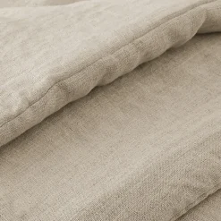 Édredon 150 x 150 cm lin lavé sable avec 4 nouettes en jute - LUISA