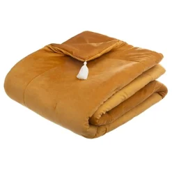 Édredon velours 80x180 cm Sonia ocre