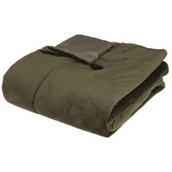 Édredon velours 80x180 cm Sonia kaki