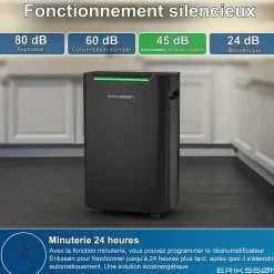 Déshumidificateur 20 litres adapté pour chambre salon cave Dehumidifier