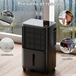 Déshumidificateur 16 litres adapté pour chambre salon cave Dehumidifier