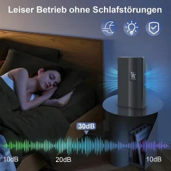 Déshumidificateur 2000 ml avec télécommande, minuterie 24 h, nettoyage UV et mode veille (noir)