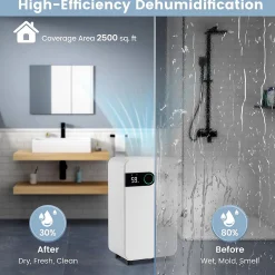 Déshumidificateur Air 15L Jour 3 Modes 2 Vitesse Déshumidificateur Portable pour Pièces 15 Déshumidificateur Electrique