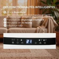 Déshumidificateur d'air BESTHERM - Nova 5L/jour, réservoir amovible, filtre à charbon actif, ioniseur intégré