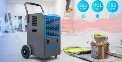 Déshumidificateur d'air industriel Hexwelt 70L/24H réservoir 5.5L absorbeur d'humidité 1 pièce.