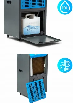 Déshumidificateur d'air industriel Hexwelt 138L/24H réservoir 10L absorbeur d'humidité 1 pièce.