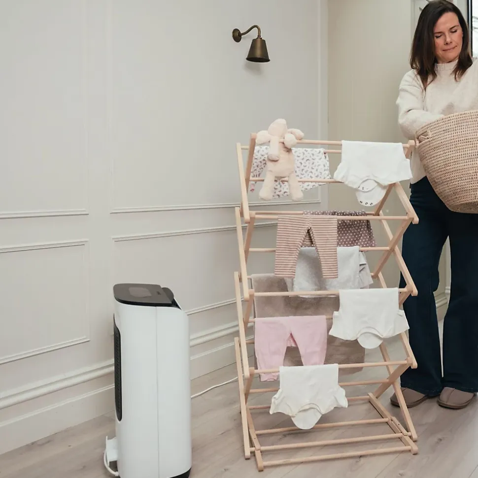 Déshumidificateur Meaco DD8L Pro 8L. Dessiccant, silencieux, basse conso. Idéal sous-sol, séchage linge & humidité.