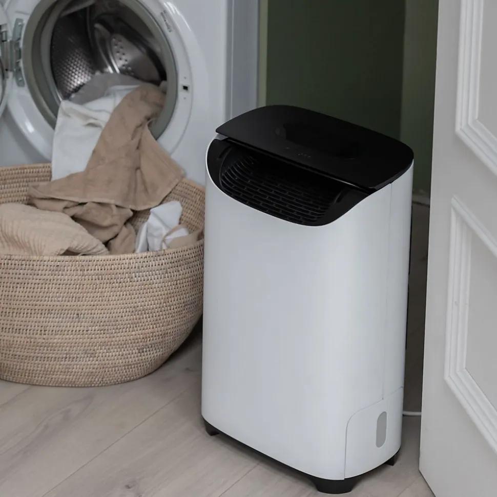 Déshumidificateur Meaco DD8L Pro 8L. Dessiccant, silencieux, basse conso. Idéal sous-sol, séchage linge & humidité.