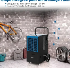 Déshumidificateur Professionnel 66L/Jour, Déshumidificateur Industriel pour Pièces jusqu'à 418 m²