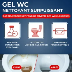 Désinfectant nettoyant gel javel WC Starwax 750 ml