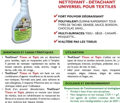 Détachant tissu TexClean 500ml Tissu Matelas Canapé et Tapis Détachant et Nettoyant Professionnel
