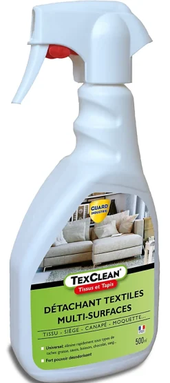 Détachant tissu TexClean 500ml Tissu Matelas Canapé et Tapis Détachant et Nettoyant Professionnel