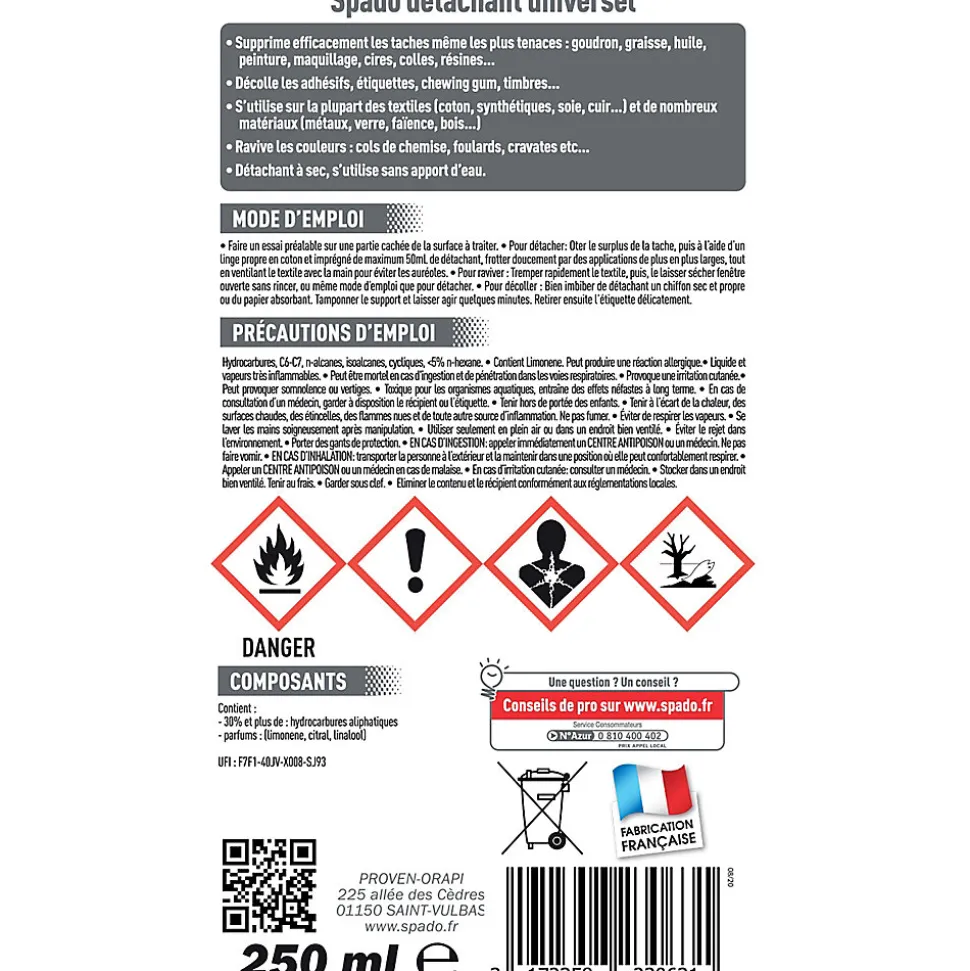 Détachant universel pour le linge 250ml